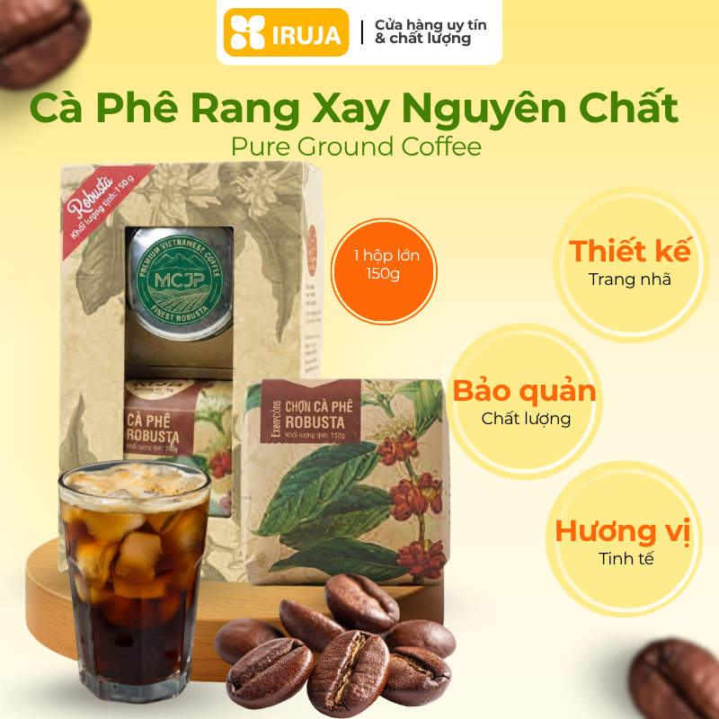 [IRUJA VIETNAM] CÀ PHÊ ORGANIC ROBUSTA M’JA HỘP 150G