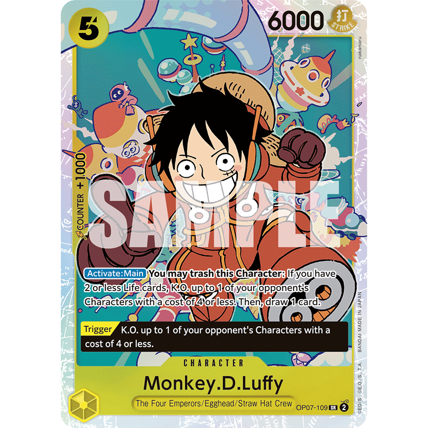 [Có sẵn - Hỏa tốc] Thẻ bài One Piece chính hãng: Luffy (thẻ OP07-109) (thẻ luffy thẻ lù card luffy c