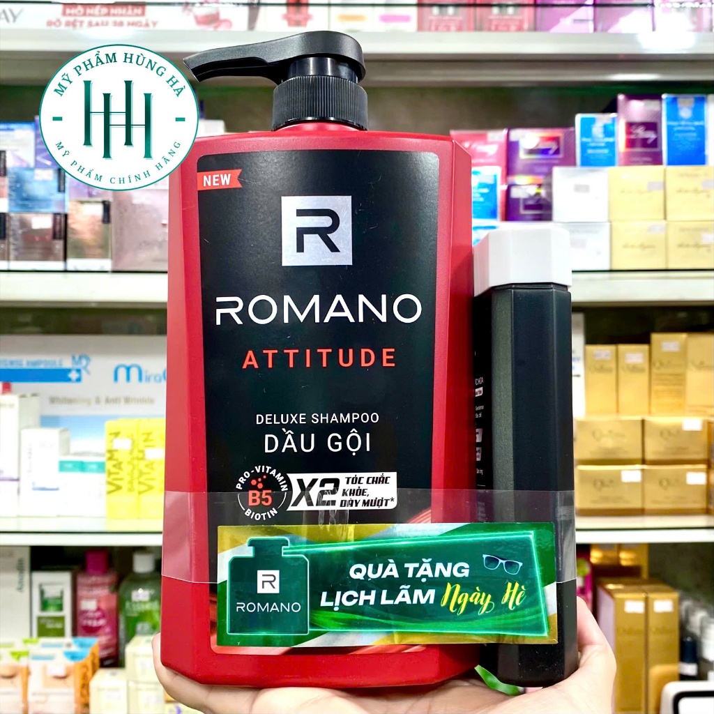 ( Kẹp Quà Tặng ) Dầu gội Romano Attitude 650ML, nam giới, dầu gội nước hoa nam Romano Attitude