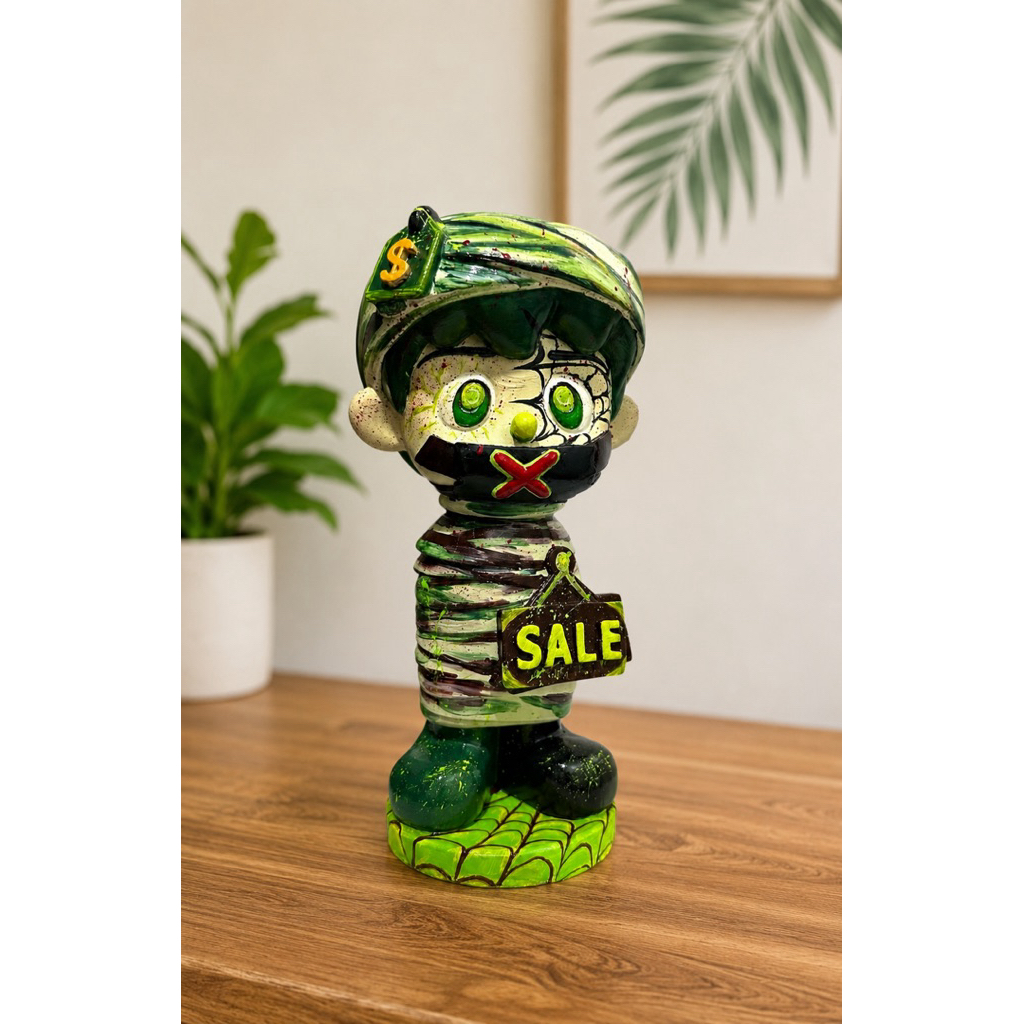 Tượng thạch cao bé trai phiên bản zoombie