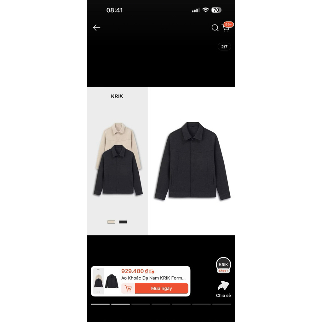 [ đồ cũ] áo khoác krik size L