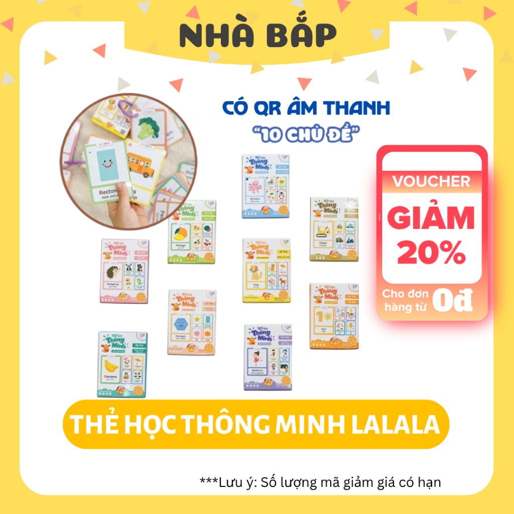 Thẻ học thông minh Flashcard Lalala Baby, flashcard song ngữ Anh Việt cho bé - Nhà Bắp Store