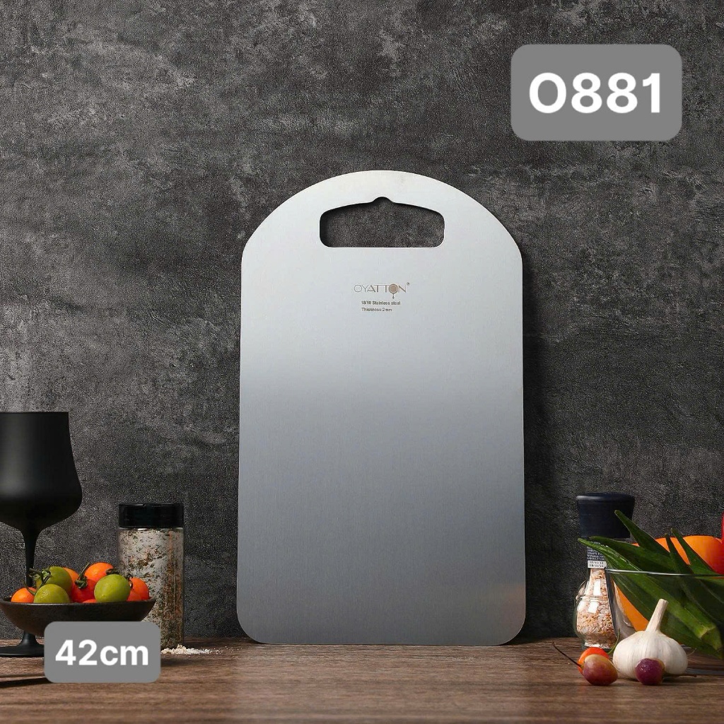 Thớt kháng khuẩn Thớt inox 316 cao cấp OYATTON O881 bền bỉ, không thấm, không ám mùi