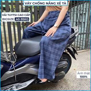 Váy Chống Nắng Bigsize 40-95kg Xẻ Tà Vải Tuytsi Cao Cấp Có Nút Chống Tốc, Lưng Thun và 3 Nút Cố Định