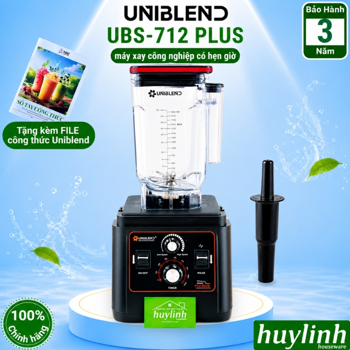 [Có hẹn giờ] Máy xay sinh tố công nghiệp Uniblend UBS-712 Plus - 1680W - Dung tích 1.8 lít (UB-712 P