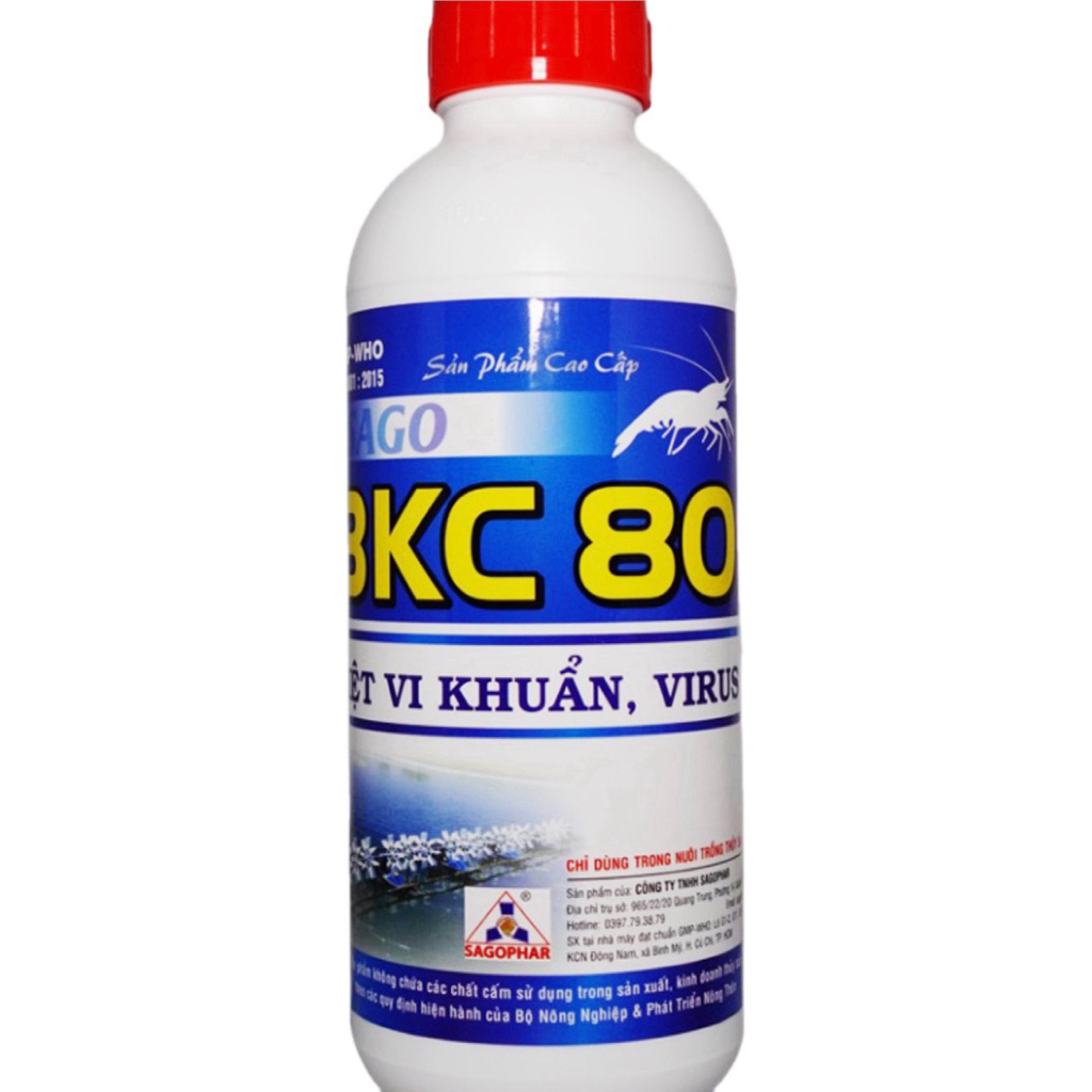 [1 Lít] BKC 80 Diệt Vi Khuẩn Nấm Virus Trong Thuỷ Sản