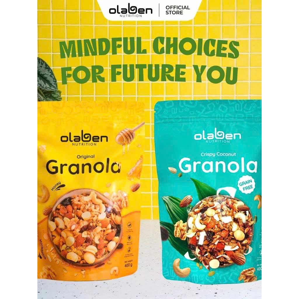 Balance Boost Set OLABEN NUTRITION 1 Túi Granola Không Yến Mạch & 1 Túi Granola Vanila Truyền Thống