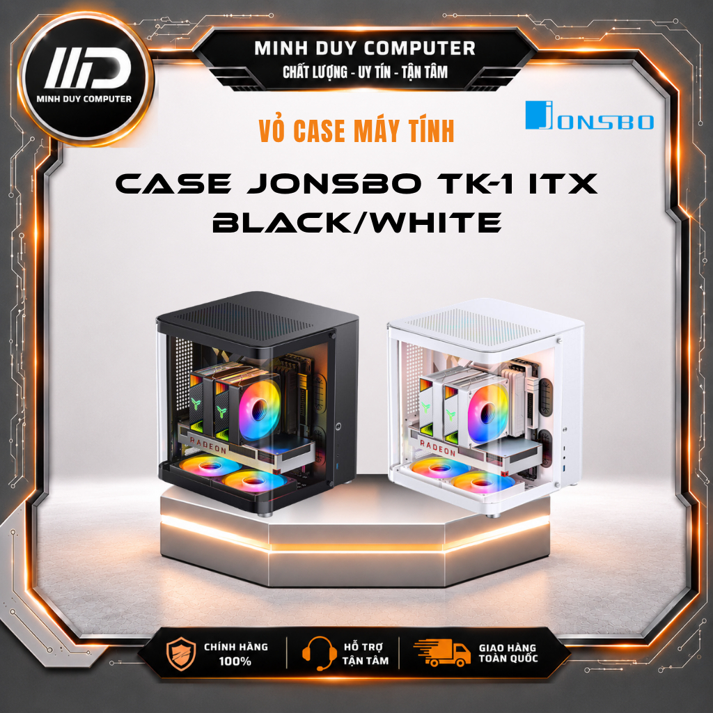CASE MÁY TÍNH JONSBO TK-1 ITX - BLACK/WHITE - Bảo hành 24 Tháng