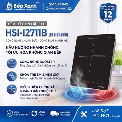 Bếp Từ Đơn Hafele HSI-I2711B (536.61.890) - Hàng Chính Hãng Bảo Hành 1 Năm, Bếp Điện Từ Đơn Cao Cấp Tặng Kèm Nồi Lẩu
