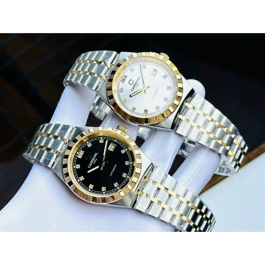 [Chính Hãng 100%] Đồng Hồ Nam Carnival  8112G (8112) Máy Cơ ( Automatic) Kính Sapphiare Size 40 dây 