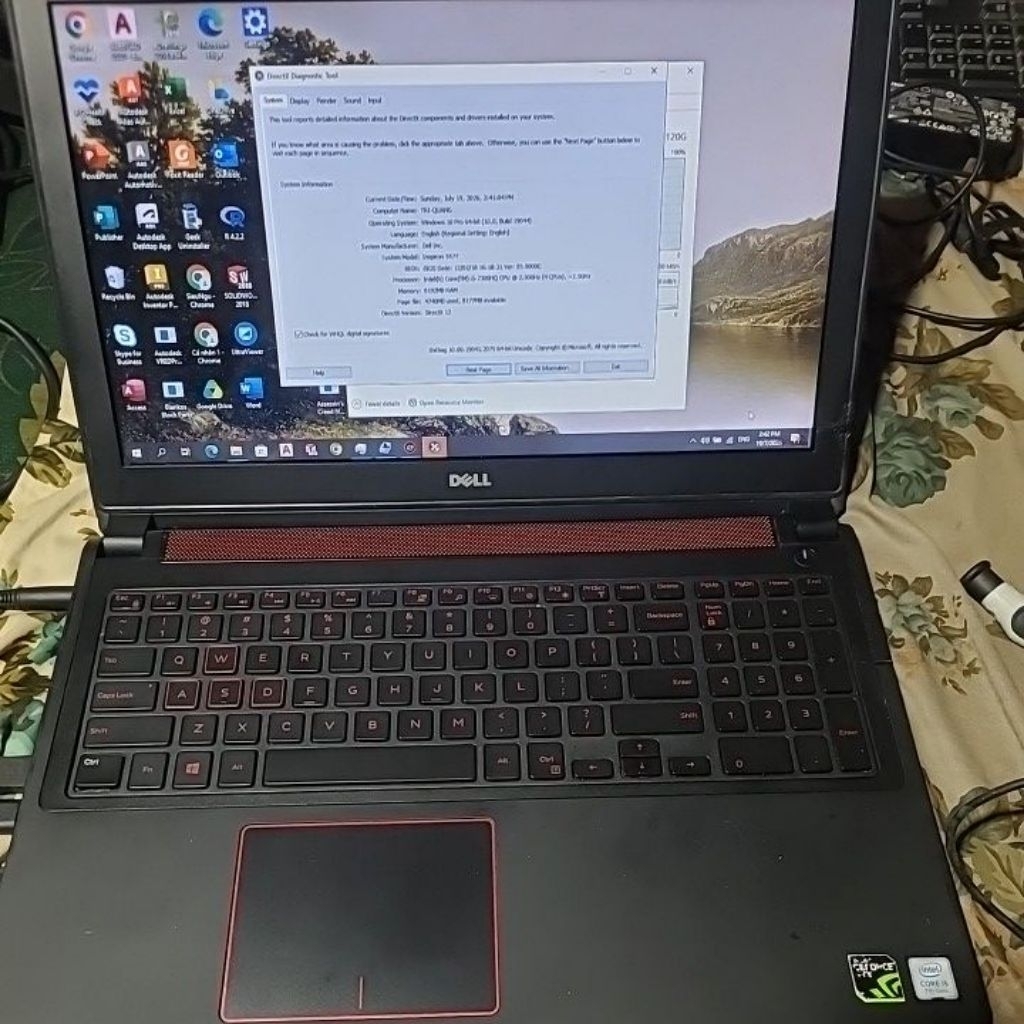 Laptop gaming dell siêu bền vga 1050 4gb vram inspiron 5577 i5 7300h mạnh ngang i7 ram 8gb ssd 128gb