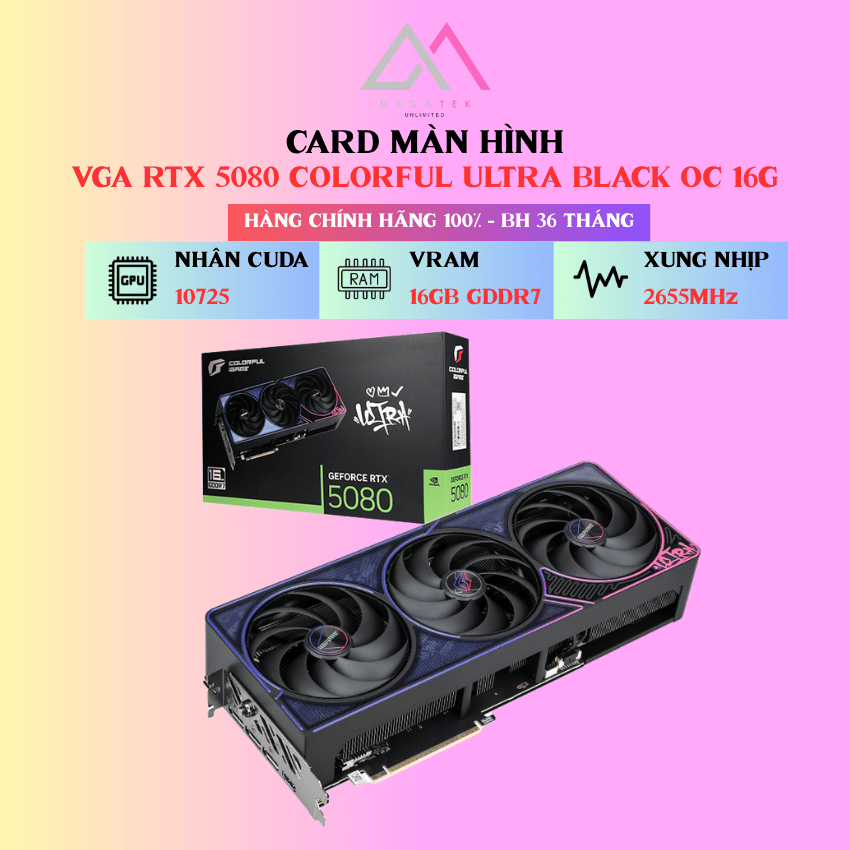 Card màn hình Colorful iGame GeForce RTX 5080 Ultra OC 16GB GDDR7 - BH 36 Tháng