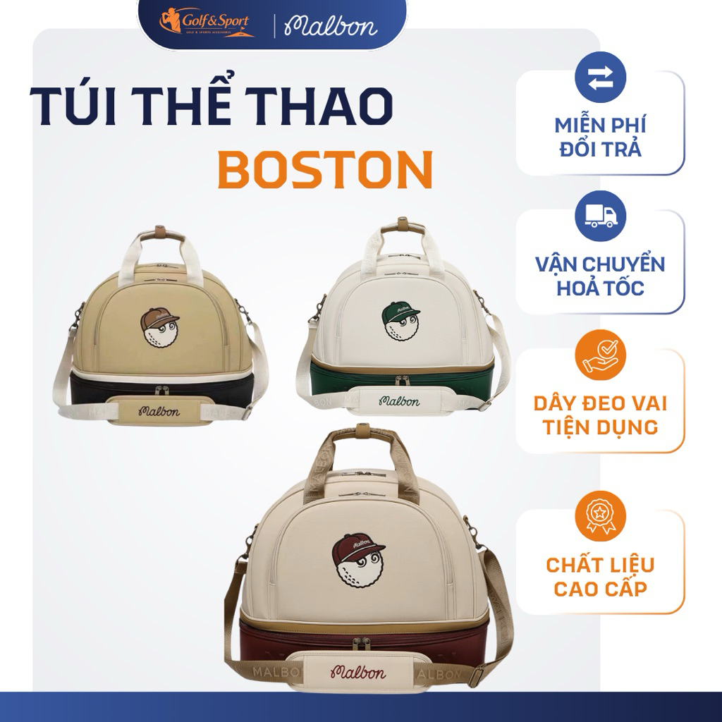 Túi Golf Boston Malbon Performance – Túi Xách Tay Golf Cao Cấp Có Ngăn Giày Riêng 2 tầng ( Malbon x 
