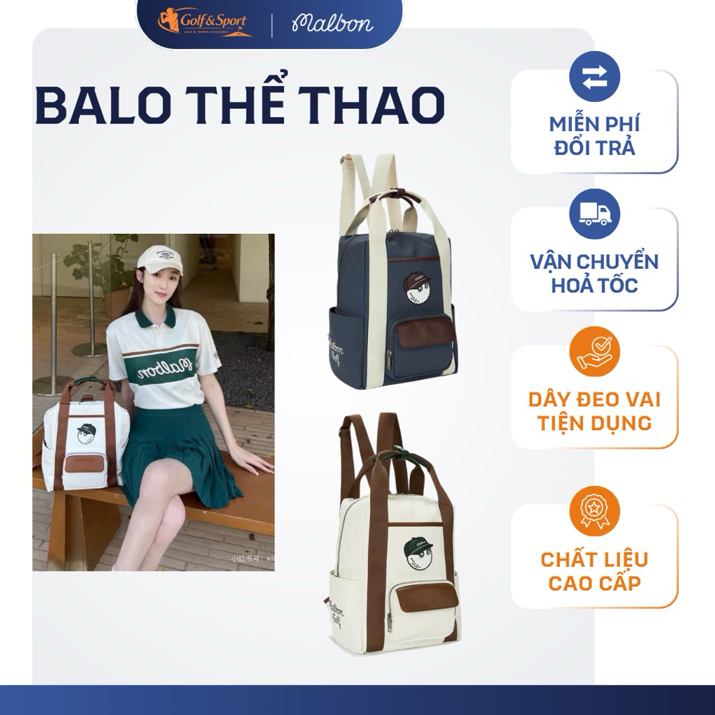 Balo Golf Cao Cấp Malbon Golf Backpack – Phong Cách Thể Thao Sang Trọng ( Malbon x Golfworldforall )