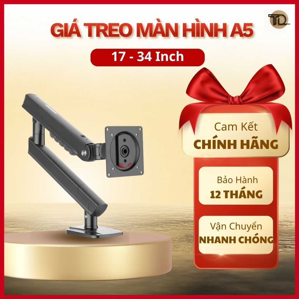 North Bayou Giá Treo Màn Hình A5 17-34 Inch Arm Monitor Kẹp Bàn Xuyên Bàn Tải 2-18Kg Xoay 360° VESA