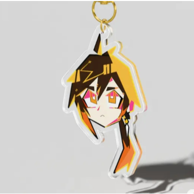 Glitch Pop Zhongli Acrylic Keychain