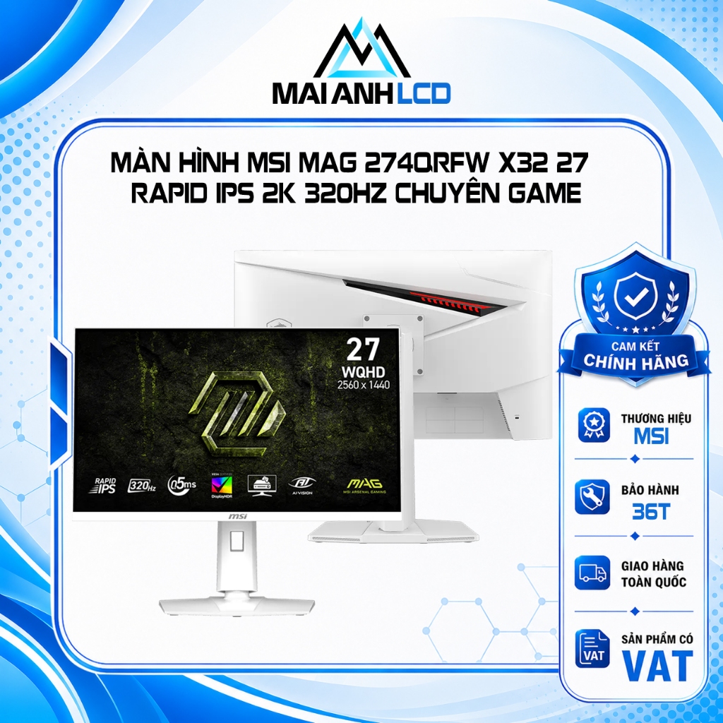 Màn hình MSI MAG 274QRFW X32 27" Rapid IPS 2K 320Hz chuyên game