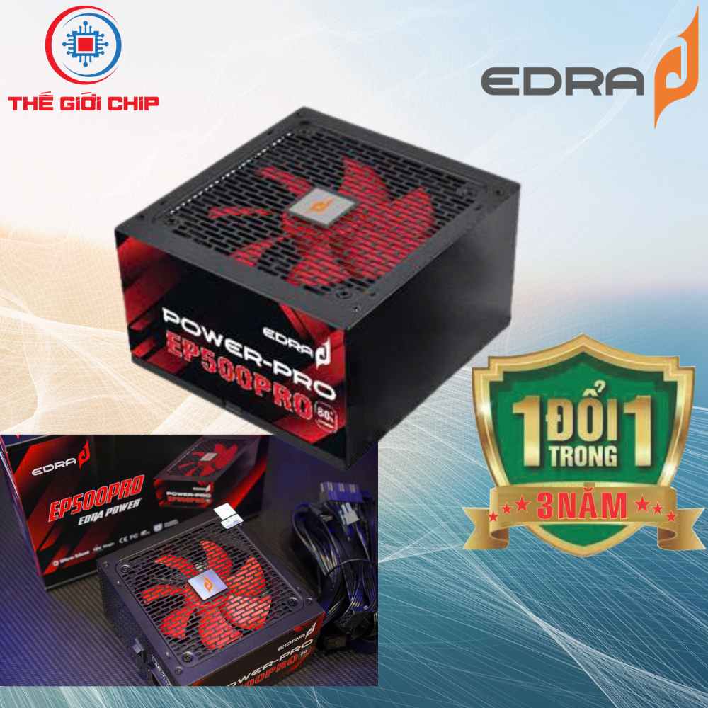 Nguồn máy tính EDRA EP600PRO (công suất thực 550W) Bảo hành 36 tháng bởi nhà cung cấp