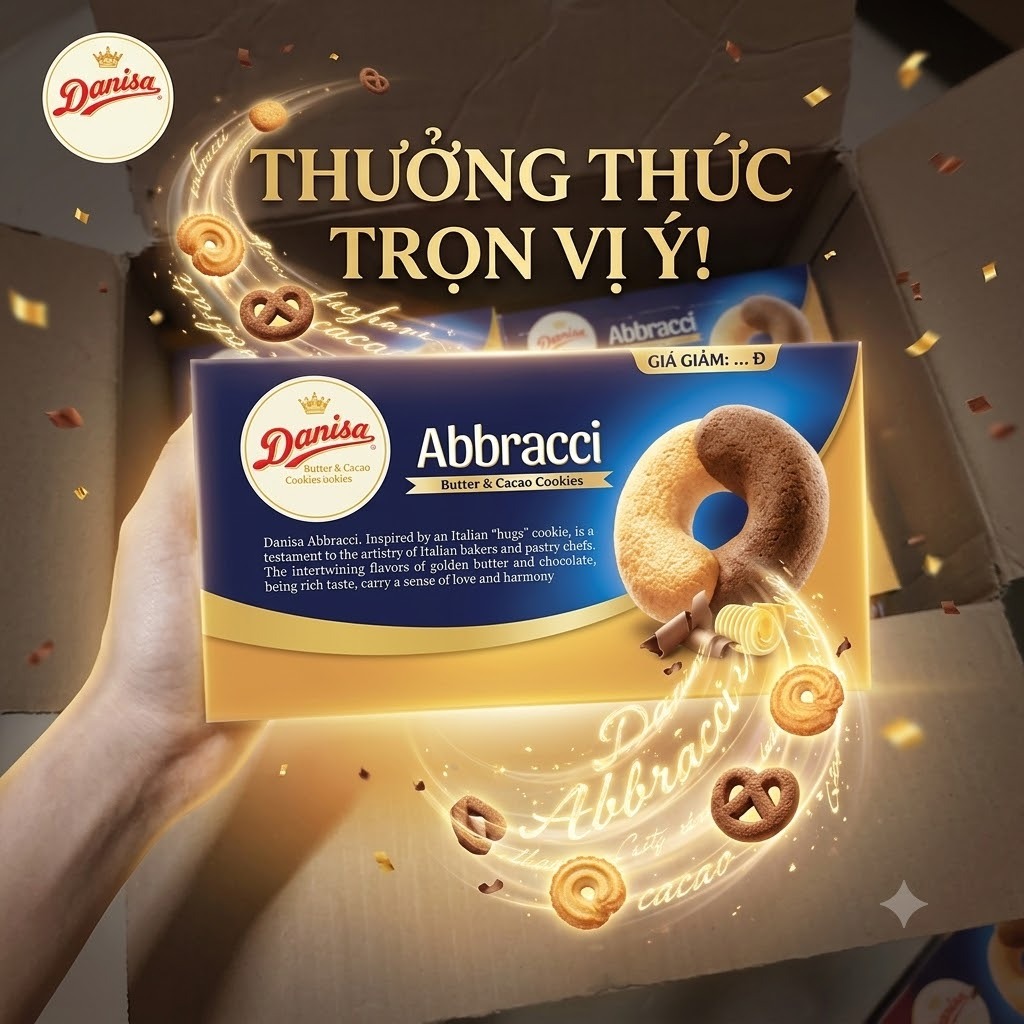Bánh quy Danisa Abbracci – Hòa quyện bơ thơm & ca cao đậm vị