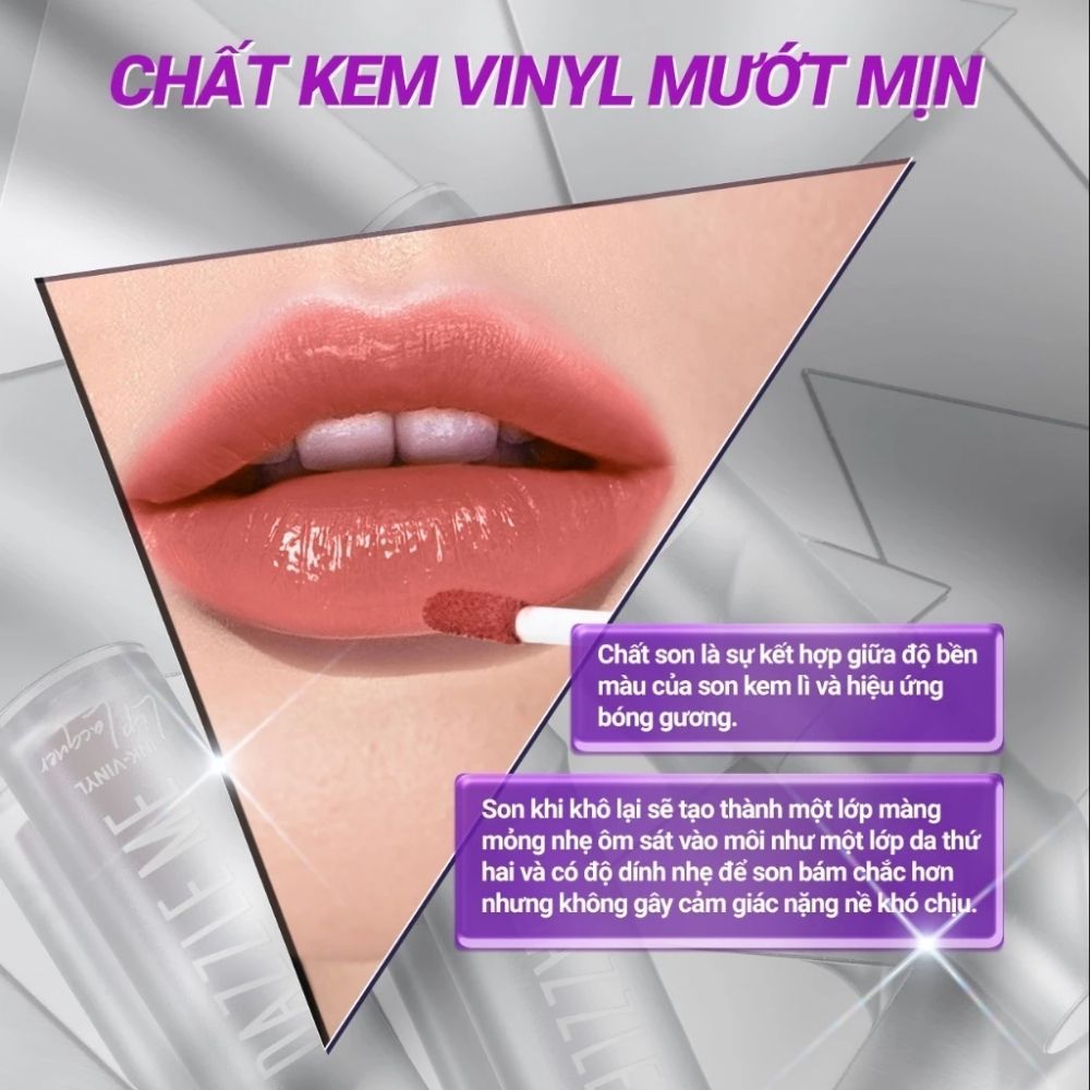 Ảnh 11 của Son kem bóng Dazzle Me Ink-Vinyl Lip Lacquer lâu trôi mịn màng kháng nước, ngọt ngào, 2.5ml