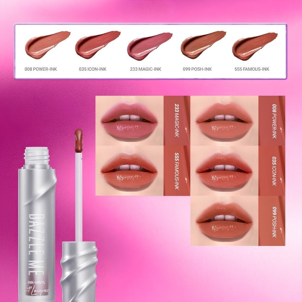 Ảnh 21 của Son kem bóng Dazzle Me Ink-Vinyl Lip Lacquer lâu trôi mịn màng kháng nước, ngọt ngào, 2.5ml