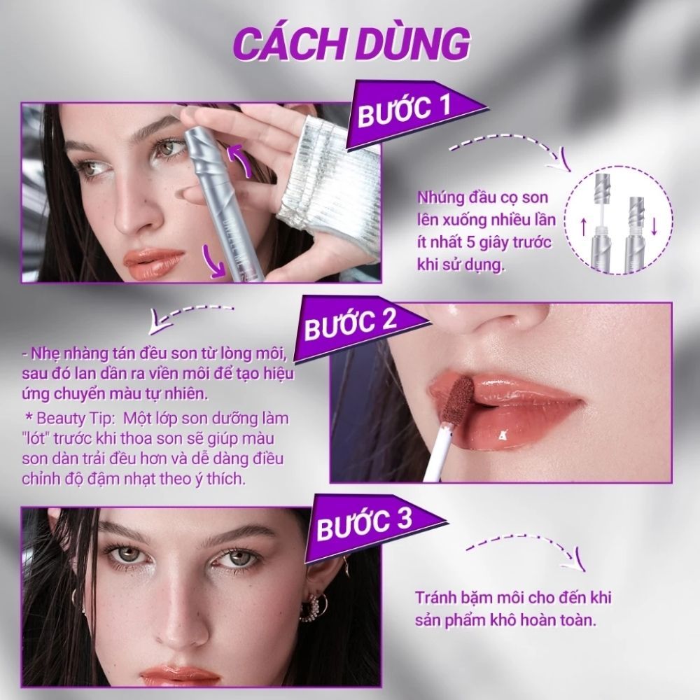 Ảnh 15 của Son kem bóng Dazzle Me Ink-Vinyl Lip Lacquer lâu trôi mịn màng kháng nước, ngọt ngào, 2.5ml