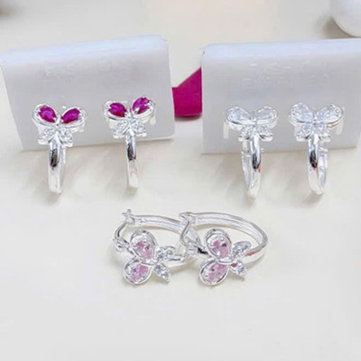Bông Tai Bạc Con Bướm Khóa Bấm Cho Bé Minh Canh Jewelry