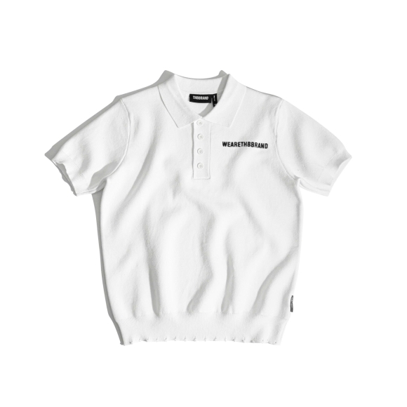 Áo polo len dệt trơn “THBB KNIT BASIC POLO” / THBBRAND - TRẮNG