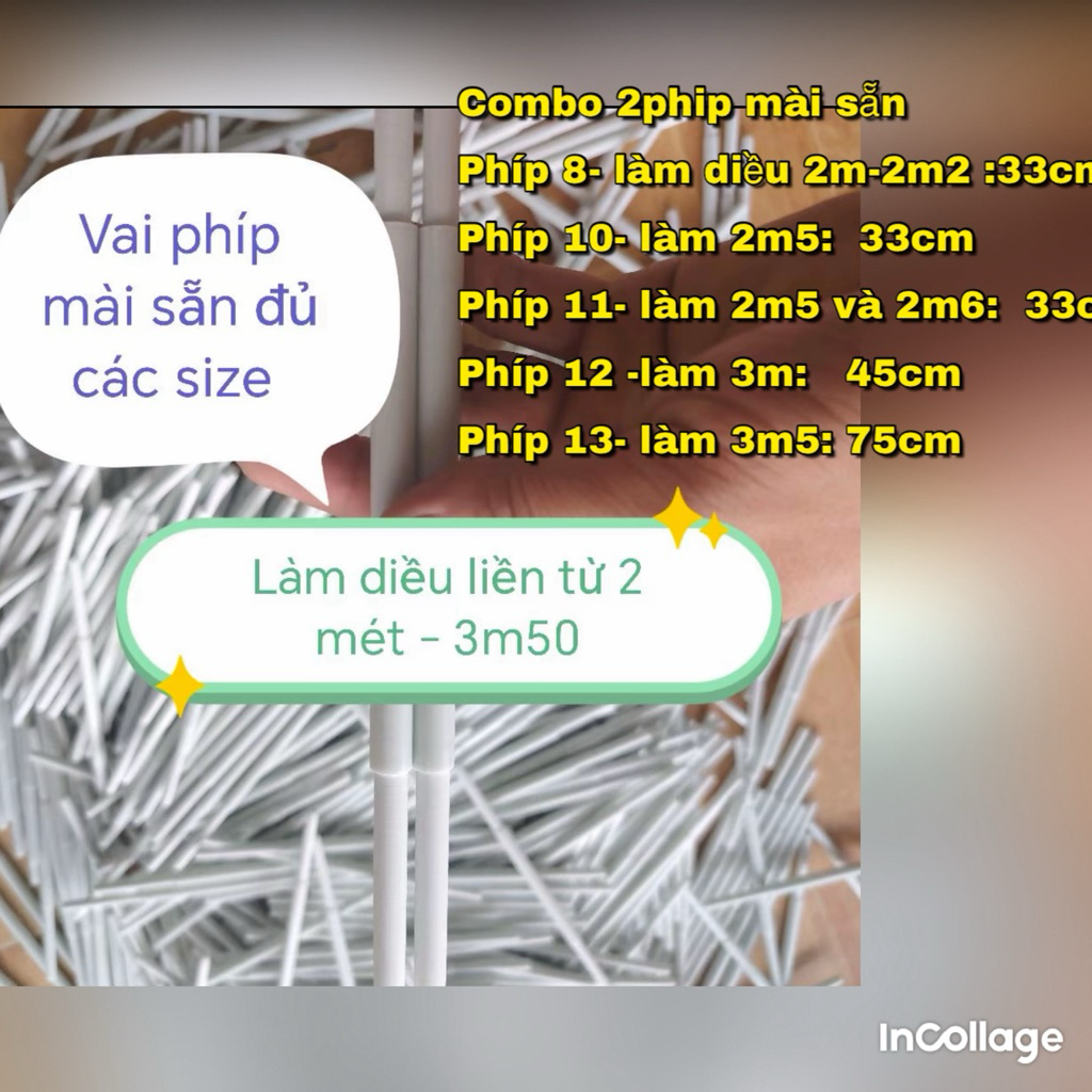combo 2 phíp mài sẵn làm vai diều liền cho diều từ 1m8-4m