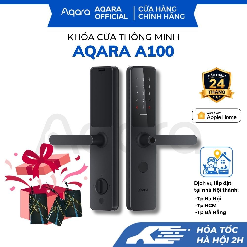 Khóa cửa thông minh Aqara A100 bản quốc tế, 9 cách mở, tương thích Homekit, Homekey