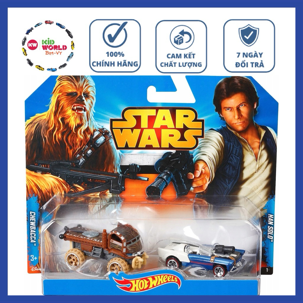 Xe mô hình Hot Wheels Star Wars Series 2 Pack Chewbacca & Han Solo CGX03.