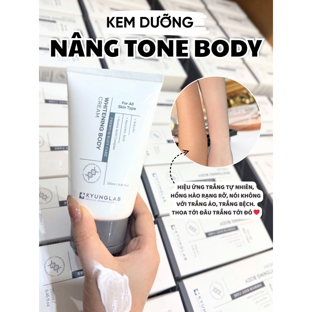 Kem body Kyunglab 250ml nâng tone body trắng sáng, không lộ vân kem