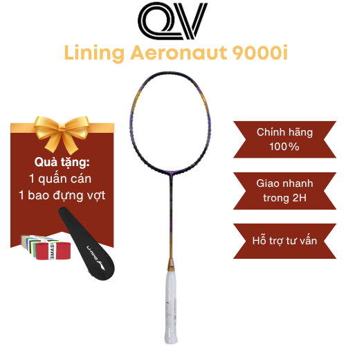 Vợt cầu lông Lining Aeronaut 9000i chính hãng Quốc Việt Badminton dùng cho đánh đôi vị trí cầu trước