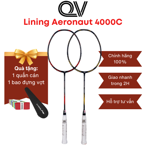 Vợt cầu lông Lining Aeronaut 4000C chính hãng Quốc Việt Badminton thiên công, smash cầu đầy uy lực
