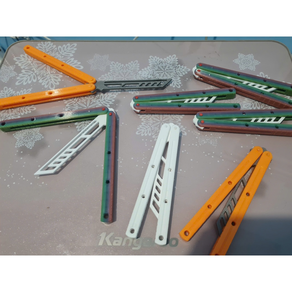 balisong đồ chơi xả stress phiên bản tập luyện ( khép lại không khít ) - in 3d - quay tay siêu mượt