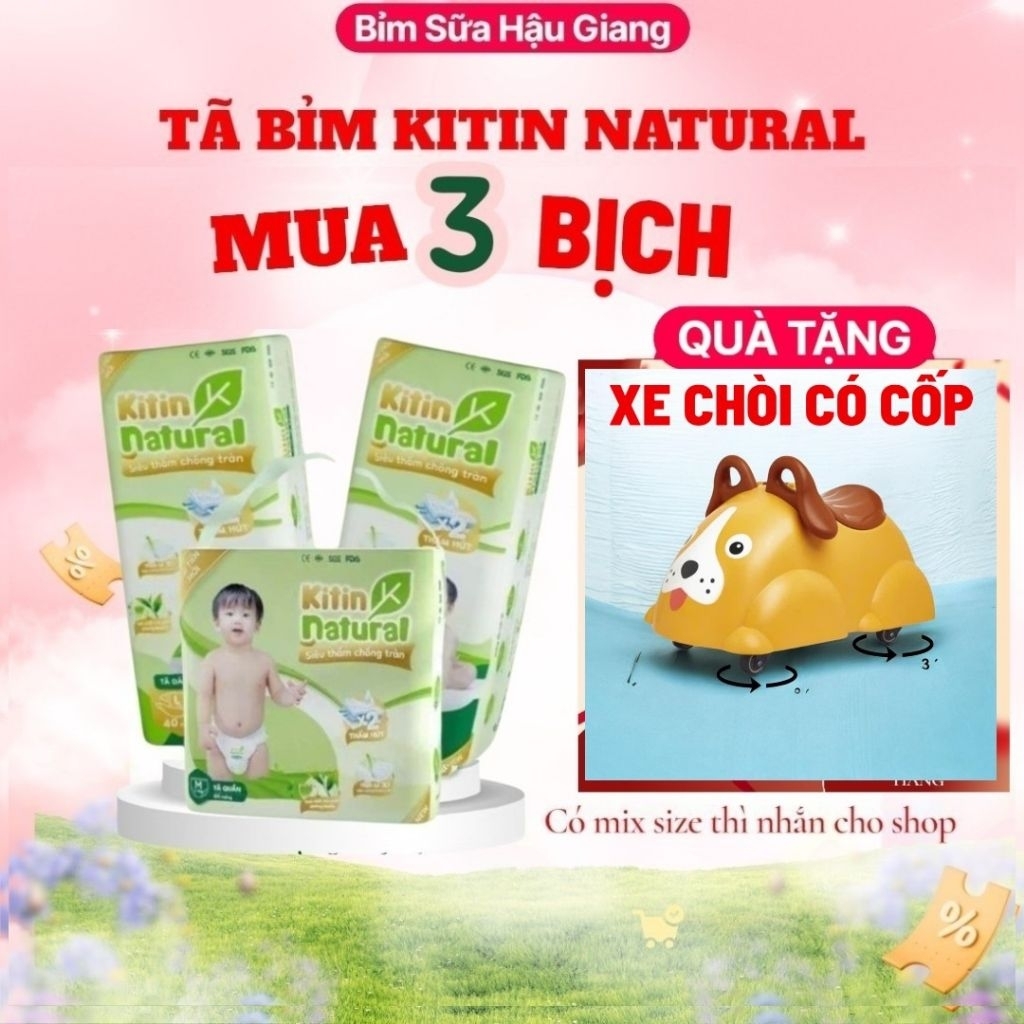 [ LIVE 3 ] ( COMBO 3 BỊCH KITIN TẶNG QUÀ) BỈM / TÃ KITIN TINH CHẤT TRÀ XANH KHÁNG KHUẨN, MỀM, MÕNG, 