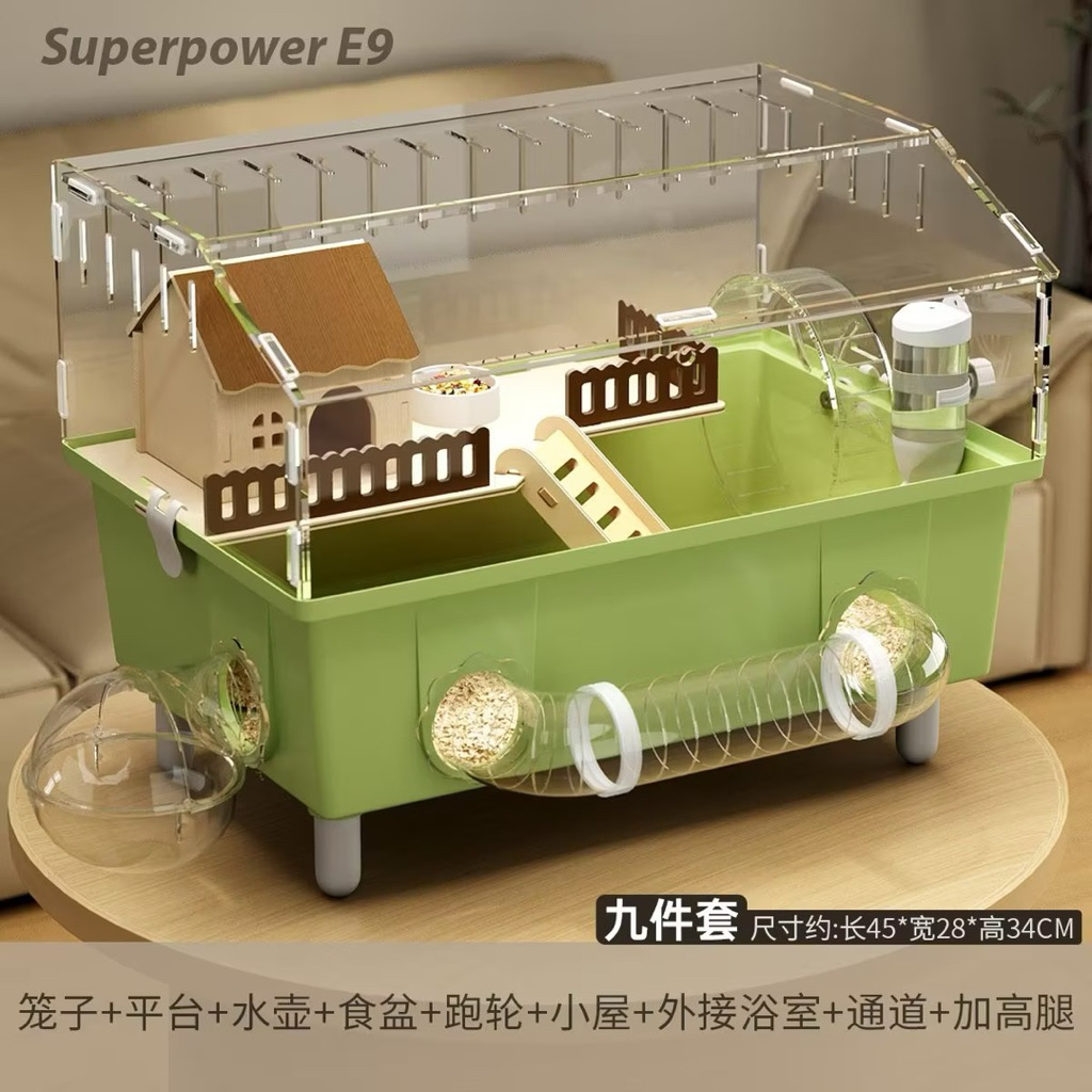 lồng nuôi hamter size to 47cm  mika full y hình đầy đủ tặng đô chăm bé hamter