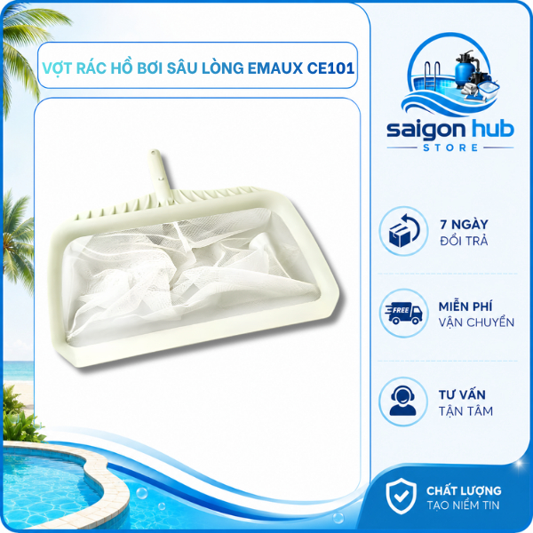 Vợt Rác Sâu Lòng Hồ Bơi Emaux CE101 Vợt Túi Lưới Sâu Vớt Lá Vớt Rác Dụng Cụ Vệ Sinh Bể Bơi