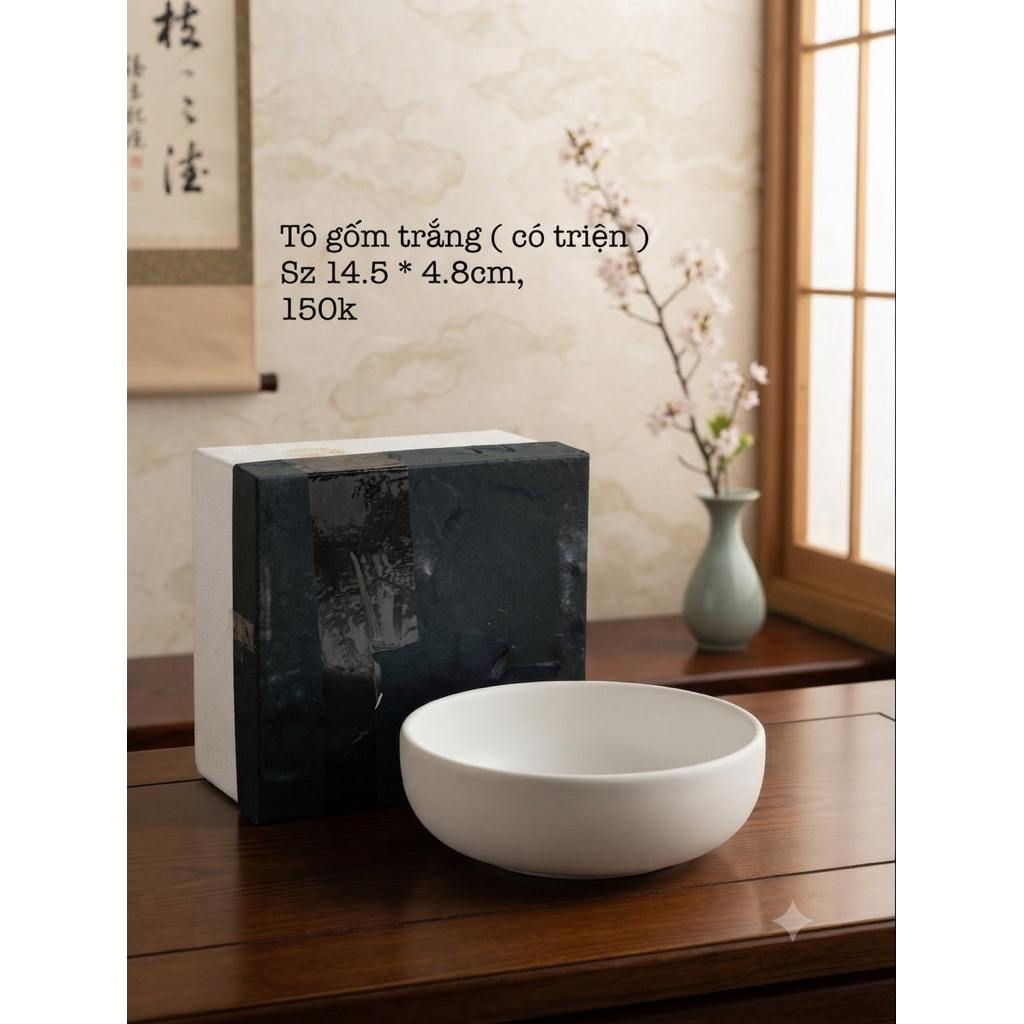 Tô gốm trắng trơn