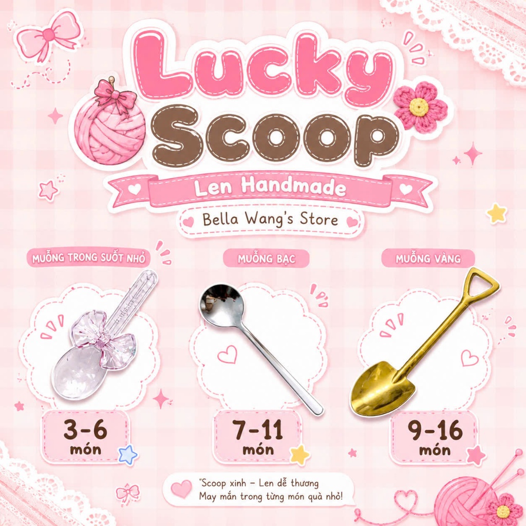 Lucky Scoop Len Handmade | Blind Bag  | Móc khóa len | Quà tặng dễ thương | Bella Wang's Store