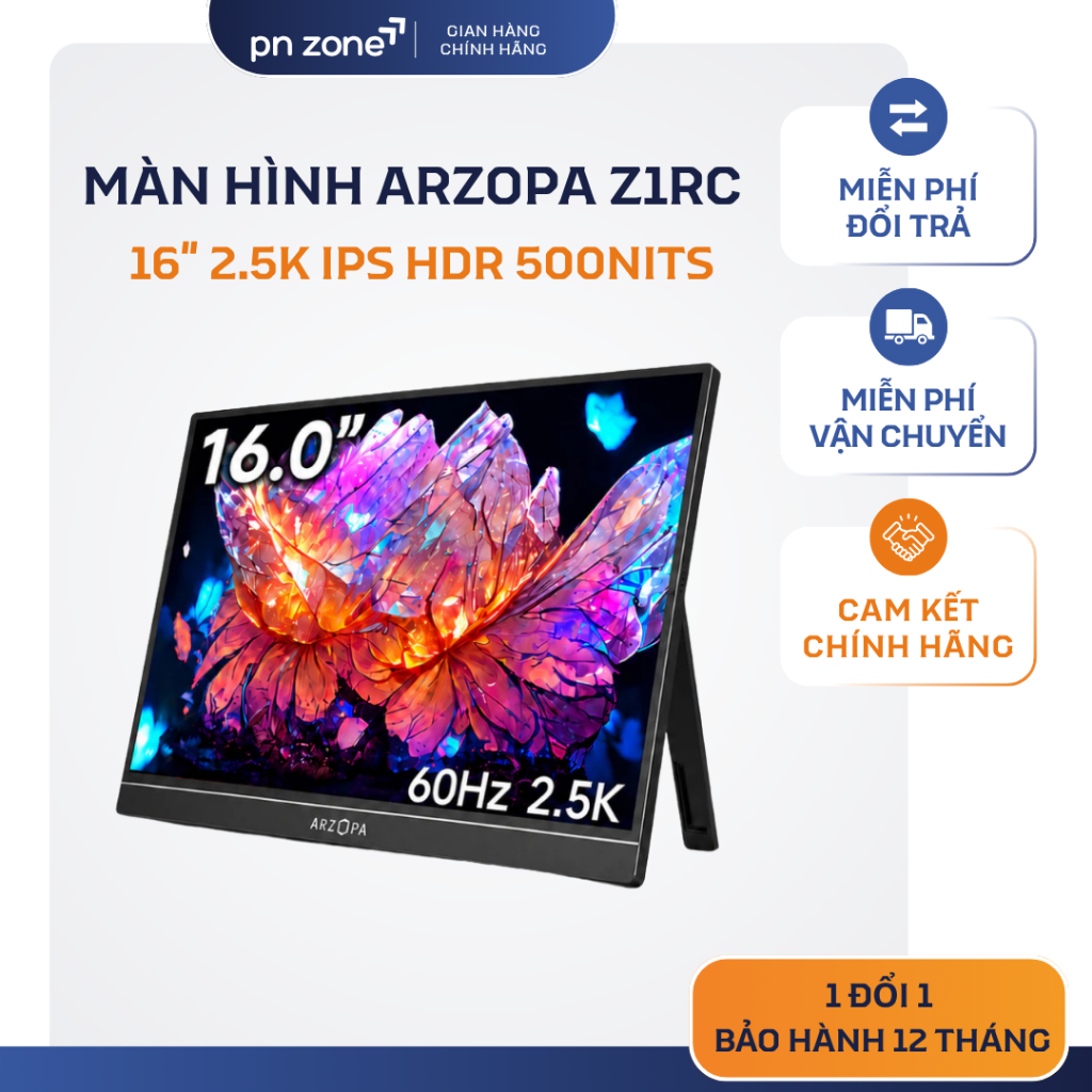 Màn Hình ARZOPA Z1RC 16" 2.5K IPS HDR 500nits 8bit QHD Tích Hợp  - Bảo Hành 12 Tháng
