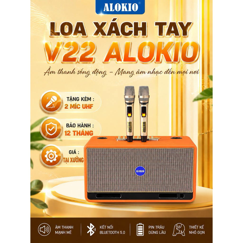 [ CHÍNH HÃNG ] Loa Kéo Alokio V22