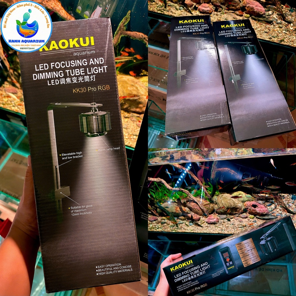 Đèn LED Chỉnh App KK30 Pro Rọi Hồ Thuỷ SInh Cá Tép, Hồ Biotope