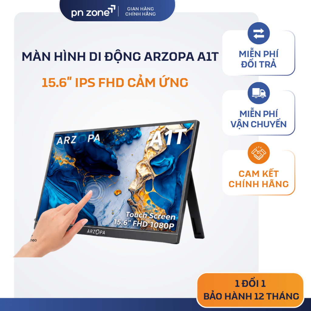 Màn Hình ARZOPA A1T 15.6" FHD IPS Cảm Ứng HDR10 USB-C Mini HDMI - Bảo Hành 12 Tháng