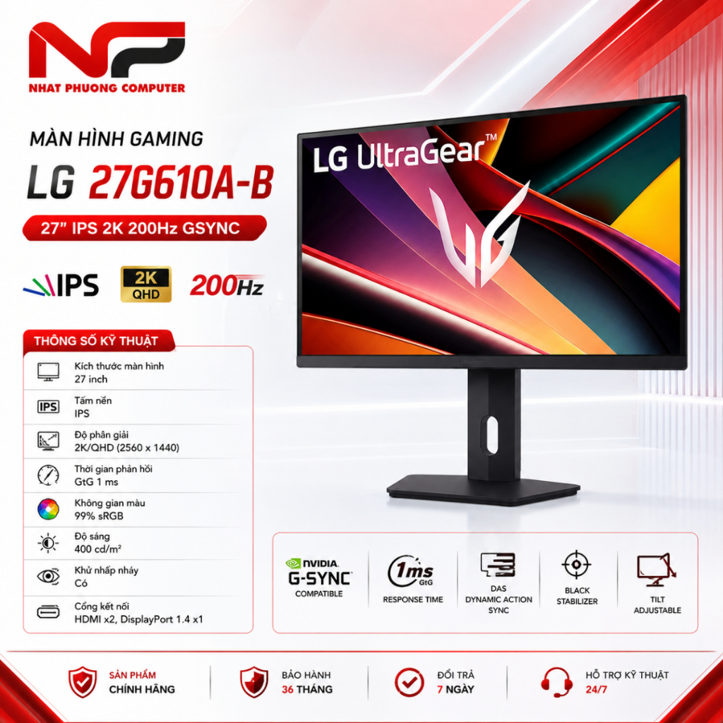 Màn hình LG 27G610A-B 27 inch 2k IPS 200hz