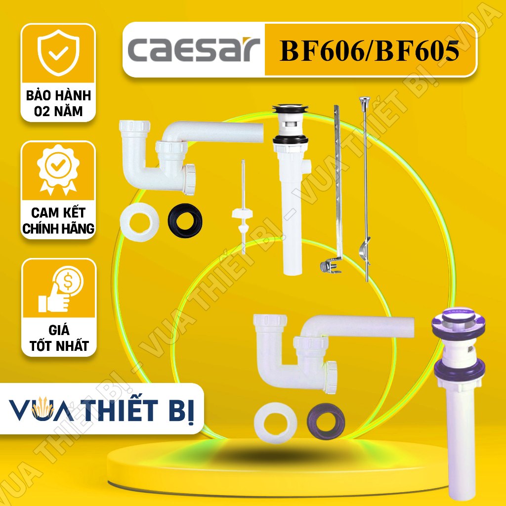 CAESAR BF605 BF606 BF405P - Bộ xi phông chậu rửa mặt lavabo nhựa chính hãng - VUA THIẾT BỊ