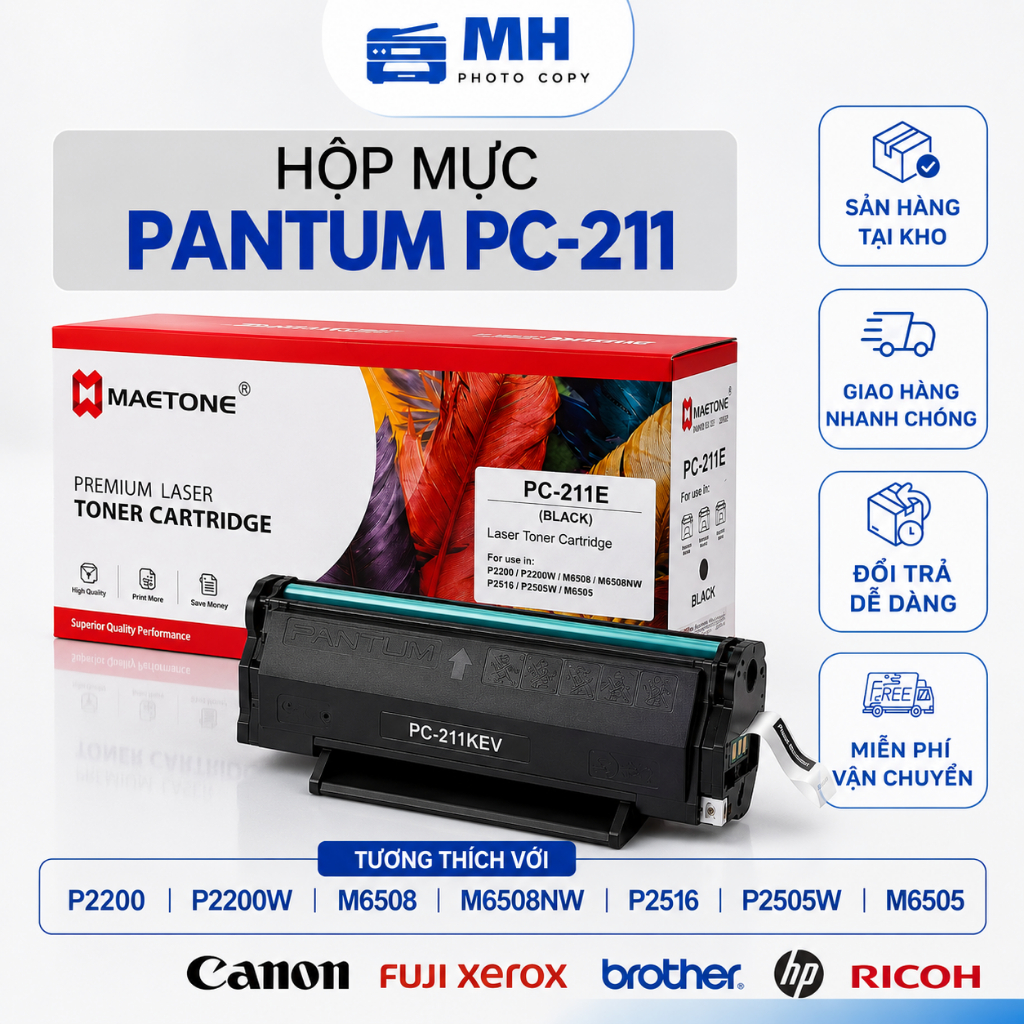 Hộp Mực Pantum PC-211 Cho P2200 P2200W M6508 M6508NW P2516 P2505W M6505