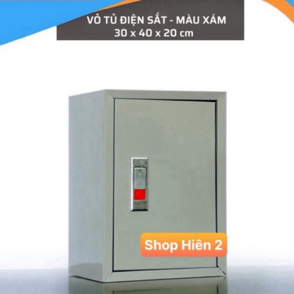 VỎ TỦ ĐIỆN SẮT 30x40x20 Màu Kem - Xám