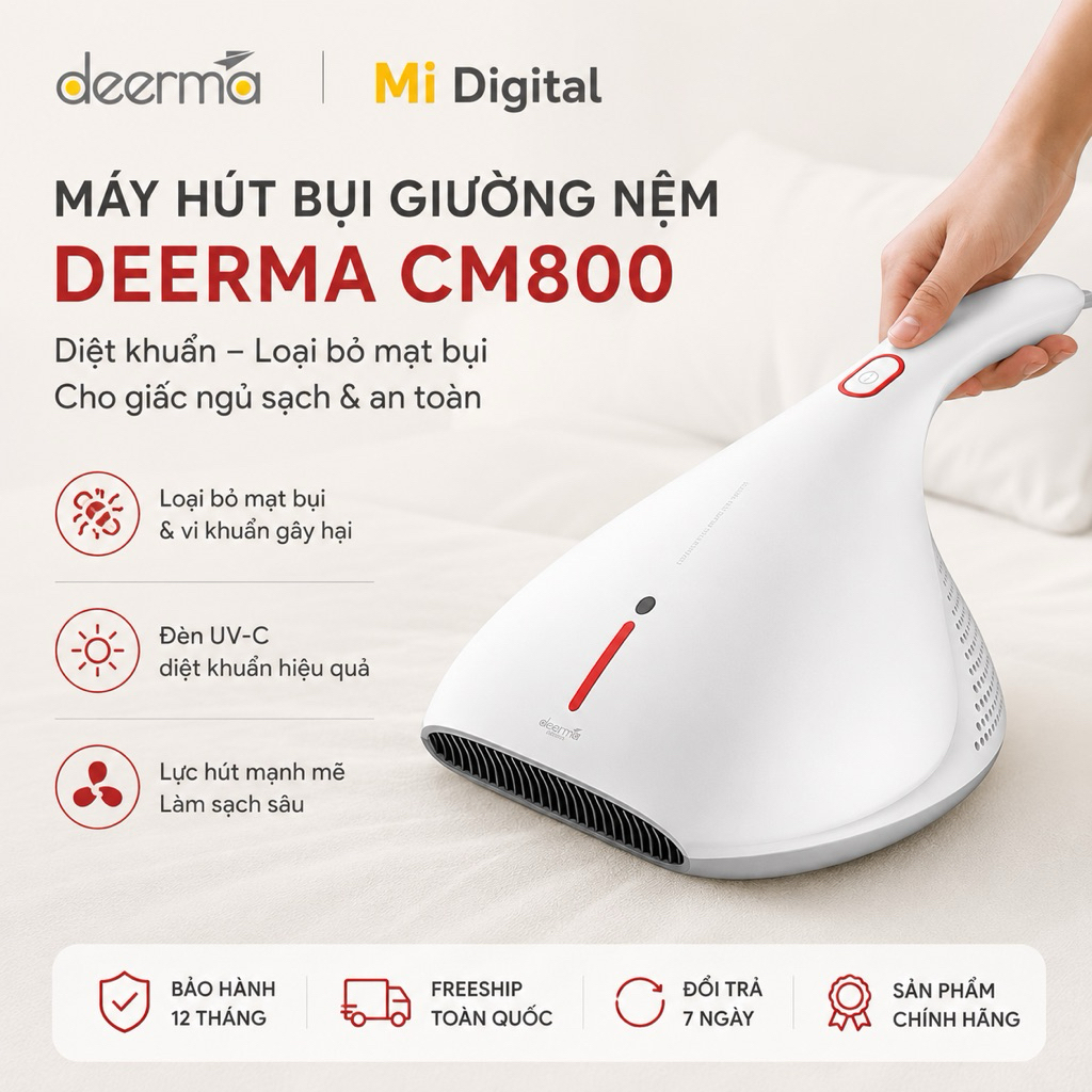 Máy Hút Bụi Giường Nệm Deerma CM800/CM818 Bảo Hành 12 tháng Hàng Chính Hãng