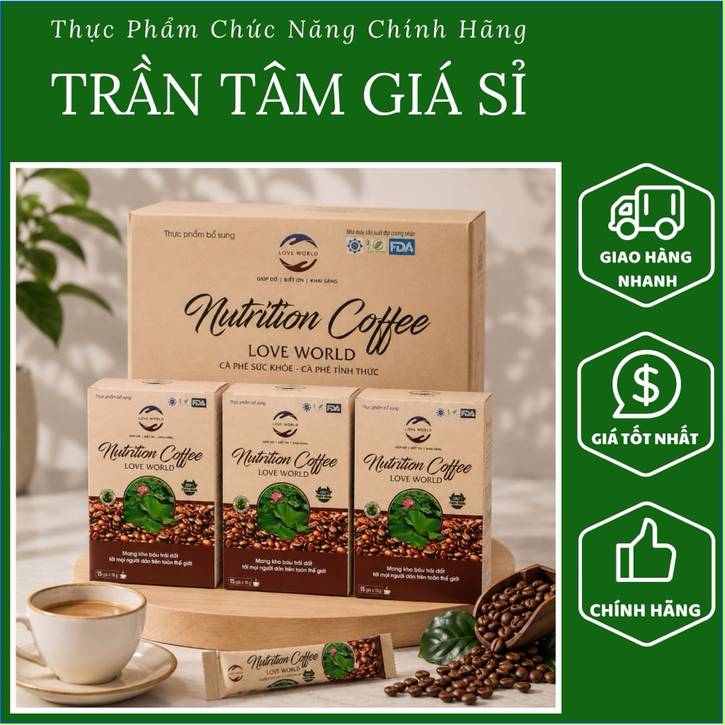 COMBO 5 HỘP - Coffee Love World Nutrition Dinh Dưỡng - Giúp Tỉnh Táo Cả Ngày
